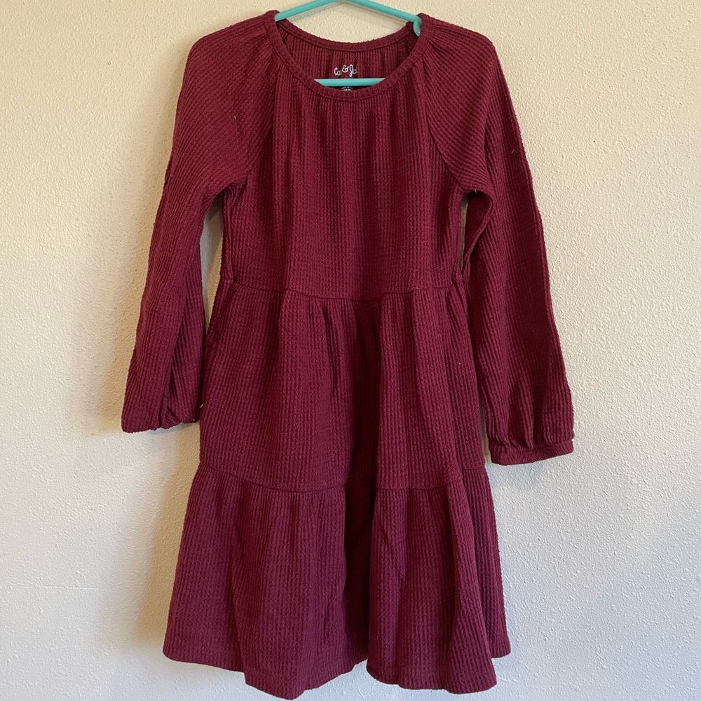 Waffle Knit Dress with Pockets